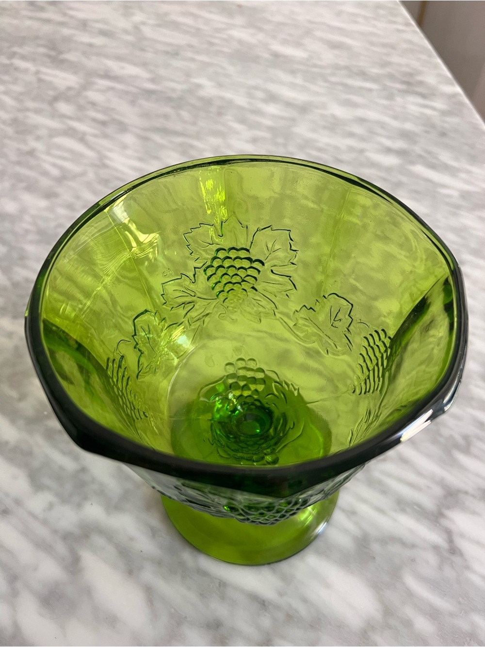 Vintage Green Glass Pedestal Compote - Brand Unknown - Picture 2 of 3